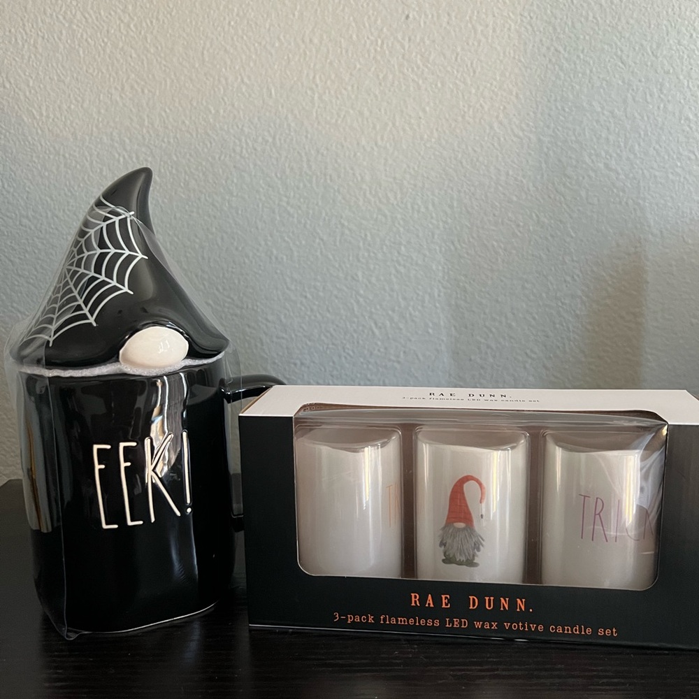 Rae Dunn Halloween Topper Mug and Candle Bundle